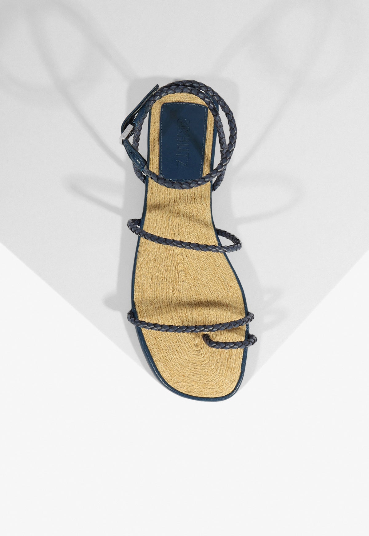 Kaya Blue Leather Flat Sandal SUMMER 25 - Schutz Shoes