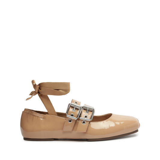 Raika Patent Leather Flat OLD 5 True Beige Patent Leather - Schutz Shoes