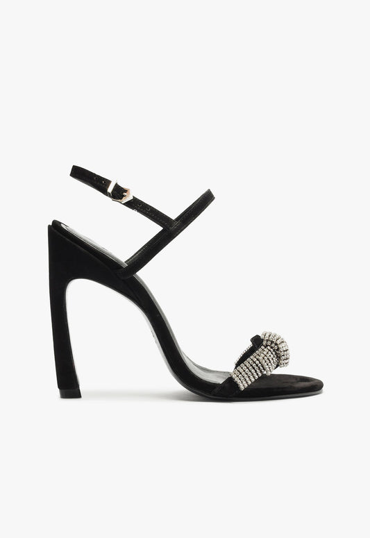 Pearl Curve Sandal WINTER 24 5 Black Nubuck - Schutz Shoes
