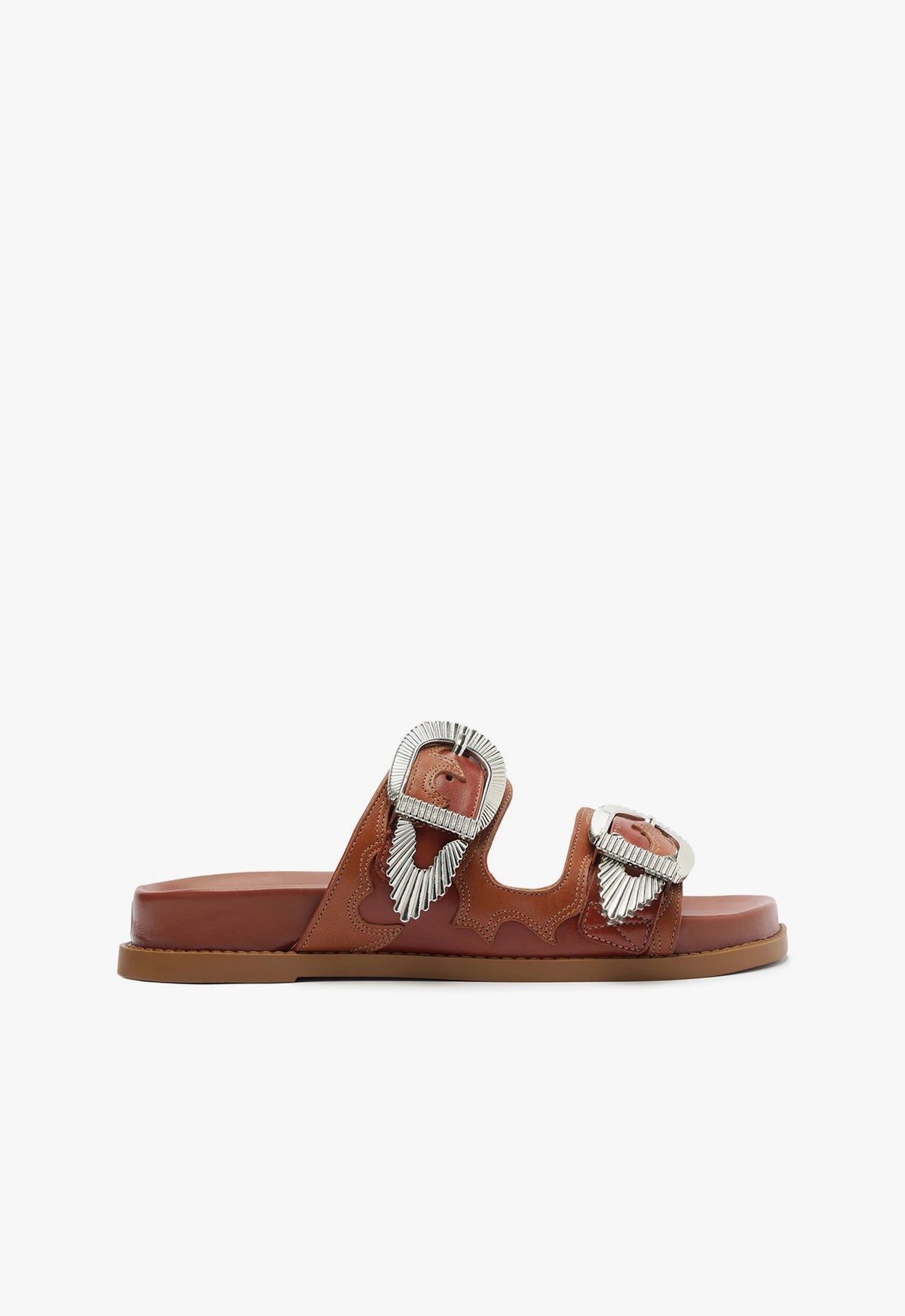 Harper Sporty Leather Sandal PRE FALL 24 5 Brown Atanado Leather - Schutz Shoes