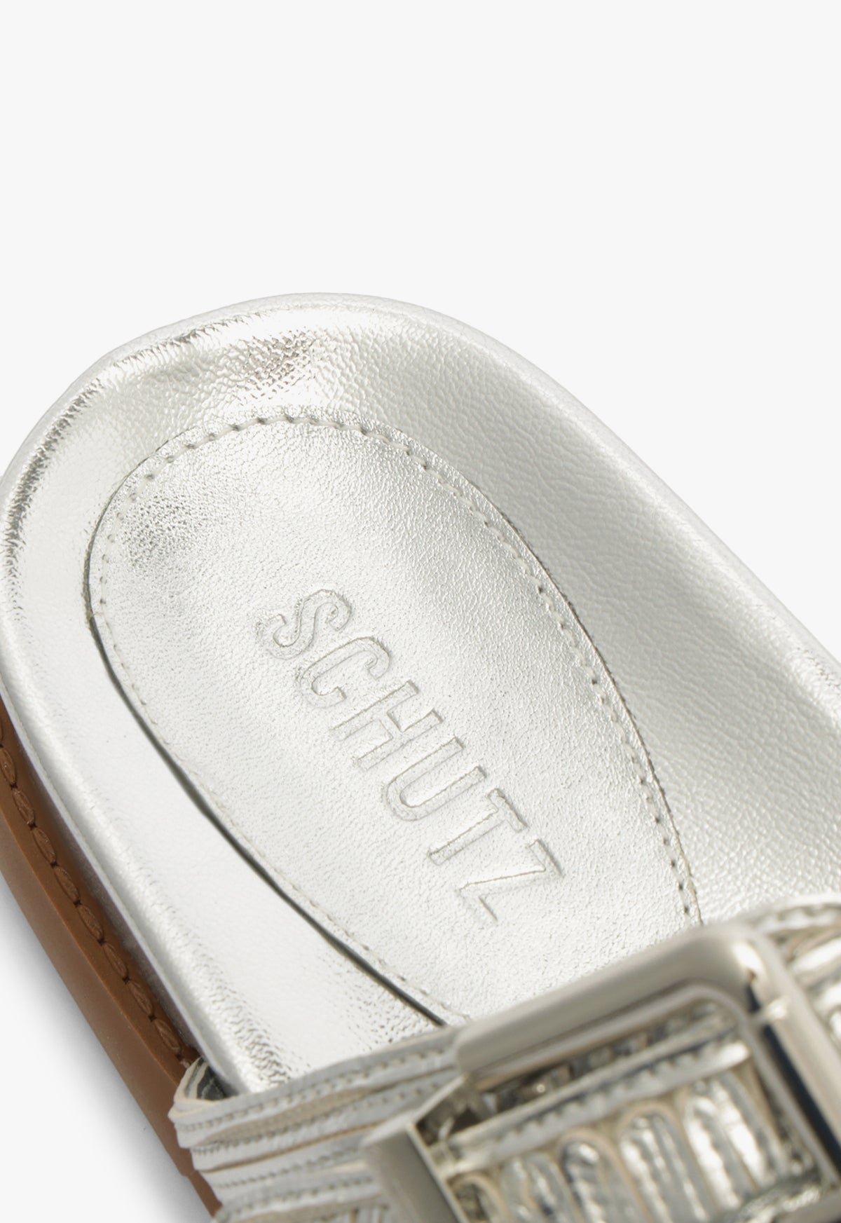 Lupita Buckle Sporty Metallic Sandal RESORT 25 - Schutz Shoes