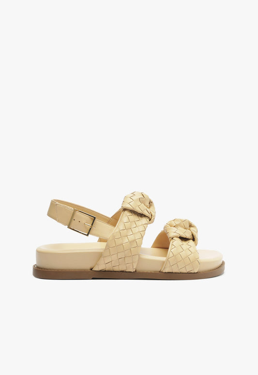 Kareena Beige Sporty Sandal RESORT 25 5 Beige Leather - Schutz Shoes