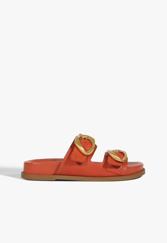 Olga Orange Leather Sporty Sandal SPRING 25 5 Orange Leather - Schutz Shoes