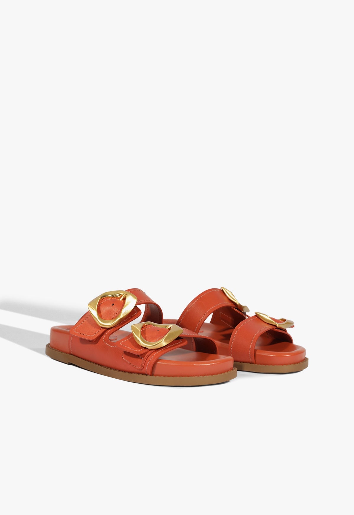 Olga Orange Leather Sporty Sandal SPRING 25 - Schutz Shoes