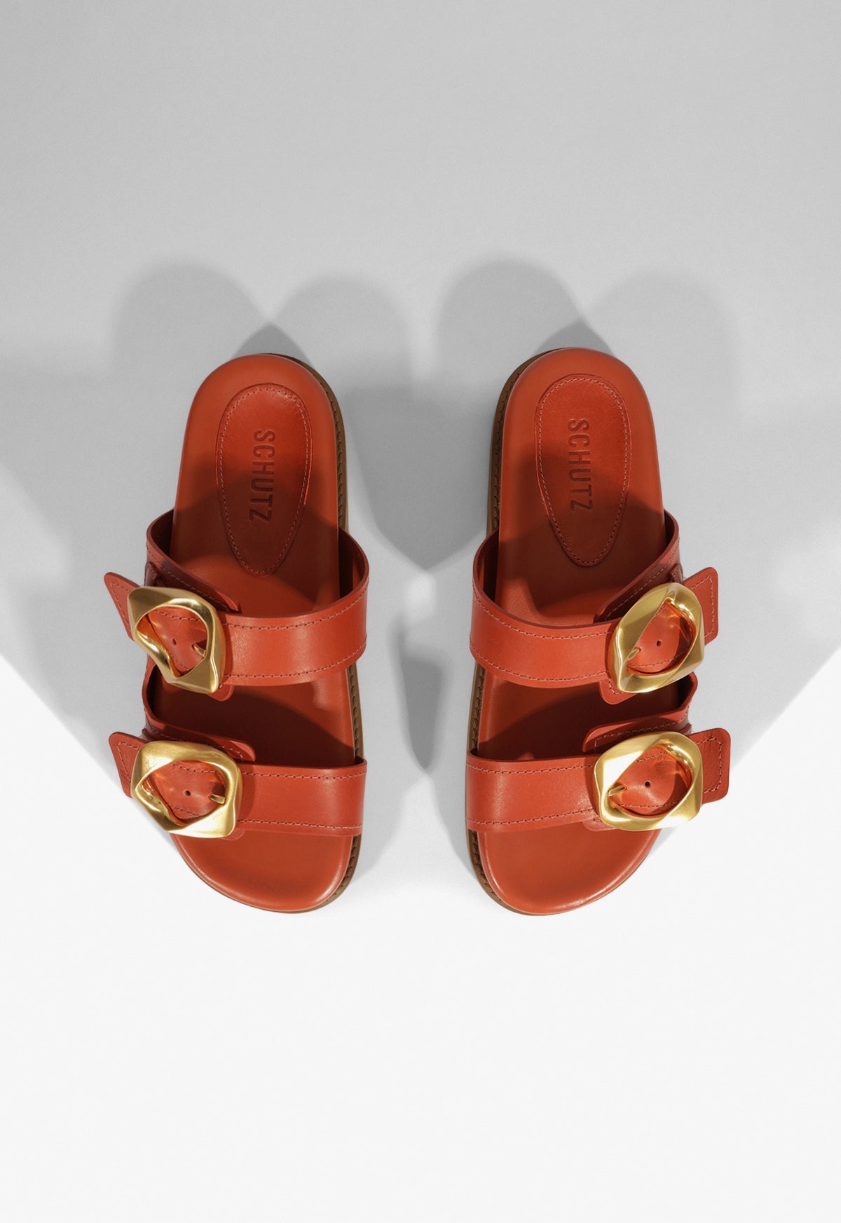 Olga Orange Leather Sporty Sandal SPRING 25 - Schutz Shoes