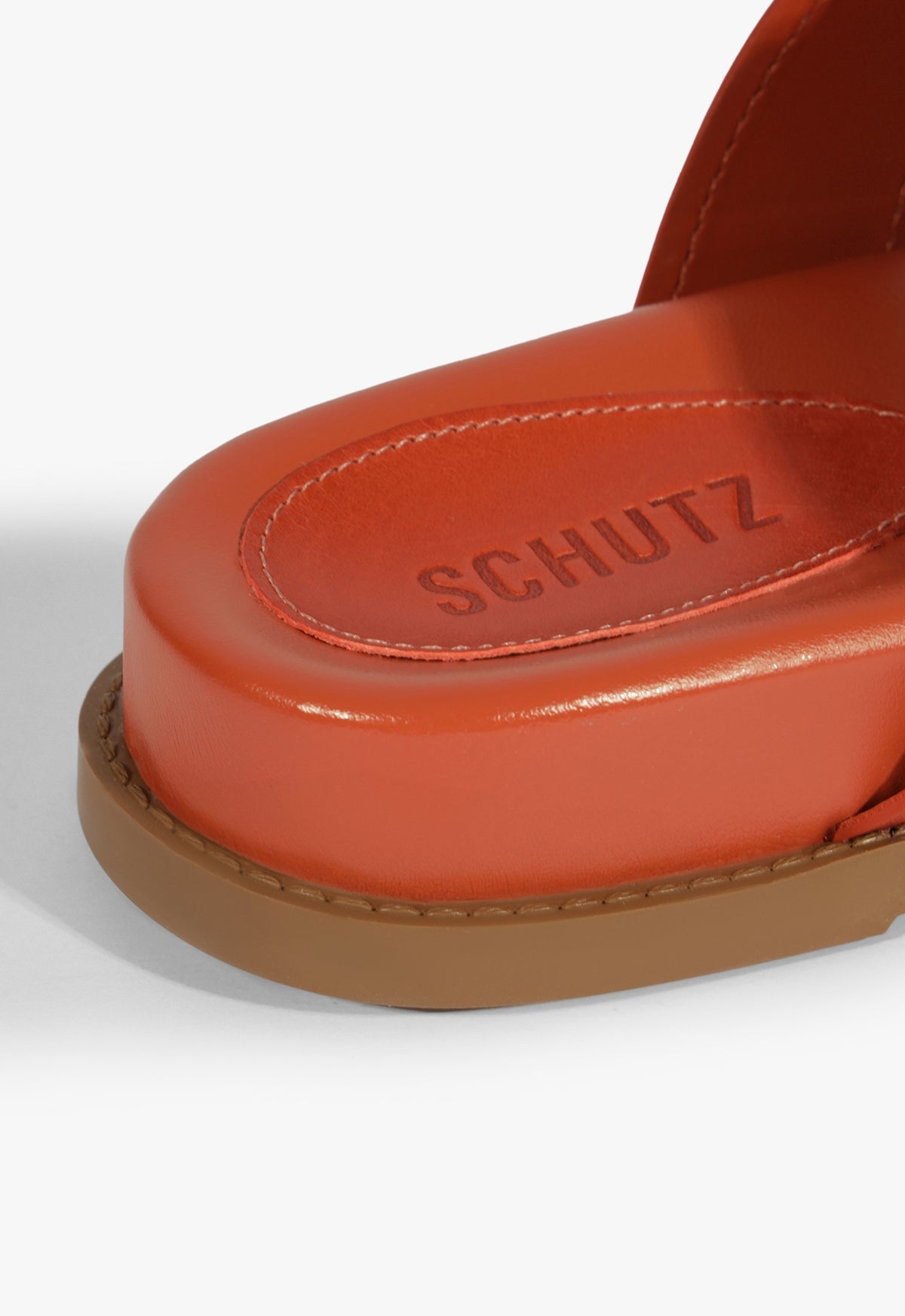 Olga Orange Leather Sporty Sandal SPRING 25 - Schutz Shoes