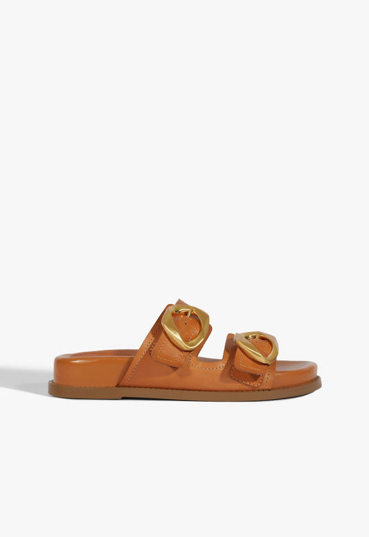 Olga Brown Leather Sporty Sandal SPRING 25 5 Brown Leather - Schutz Shoes