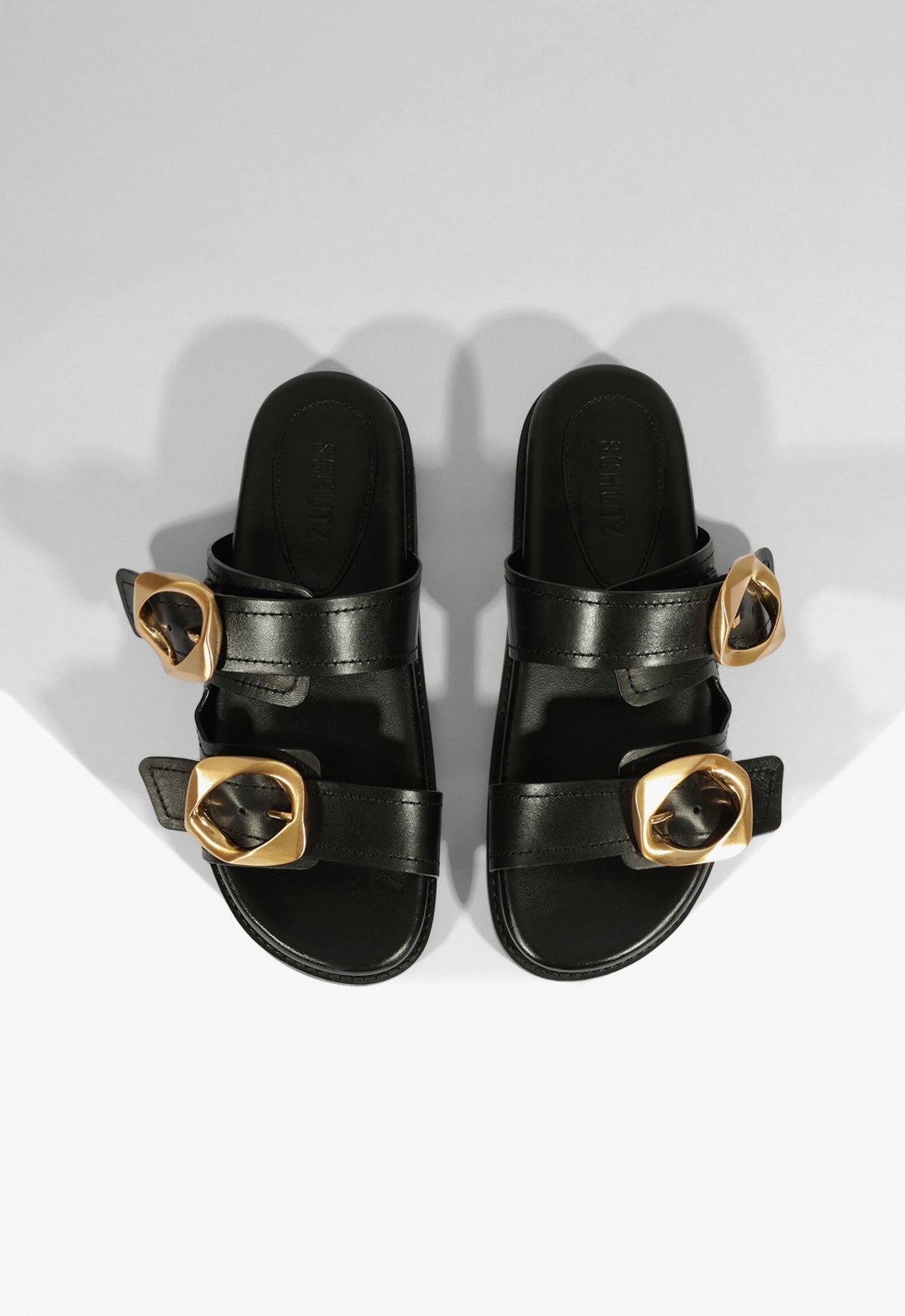 Olga Black Leather Sporty Sandal SPRING 25 - Schutz Shoes