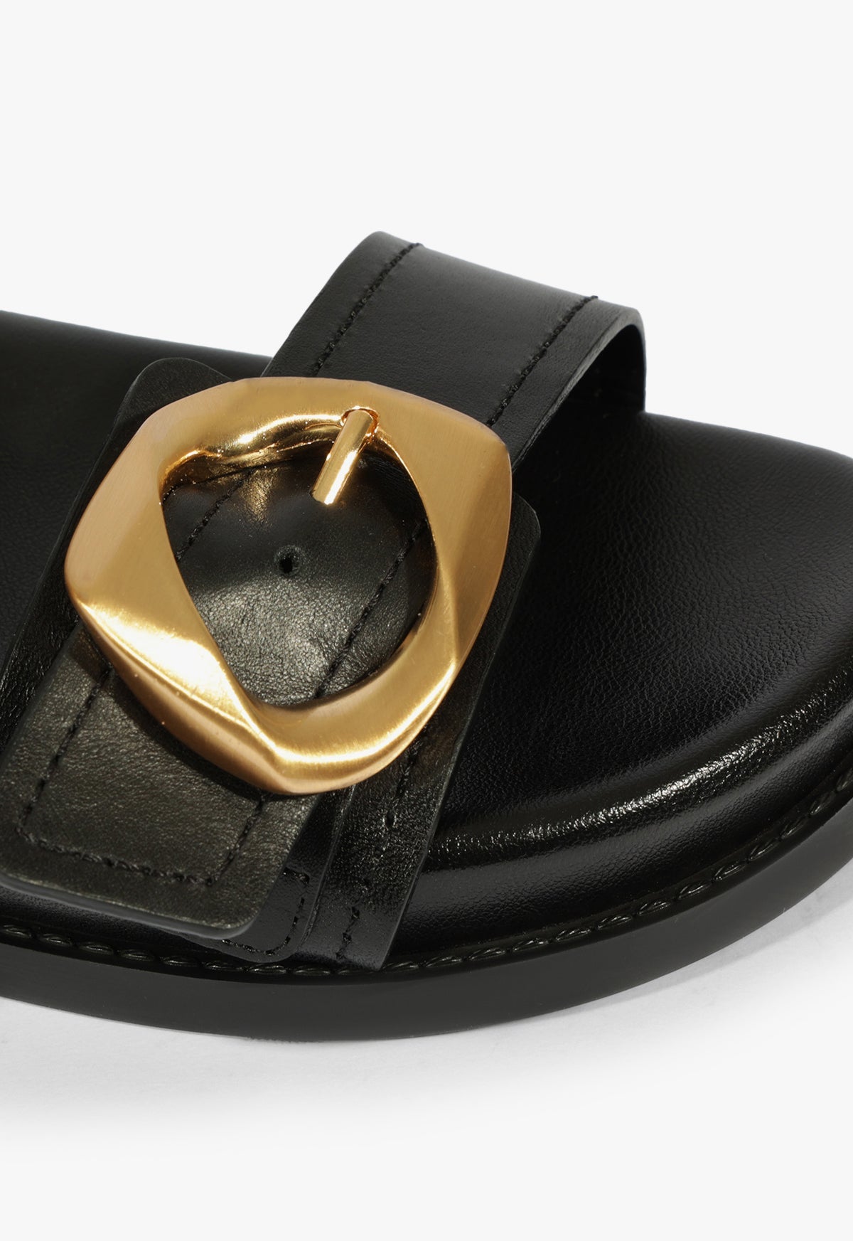 Olga Black Leather Sporty Sandal SPRING 25 - Schutz Shoes