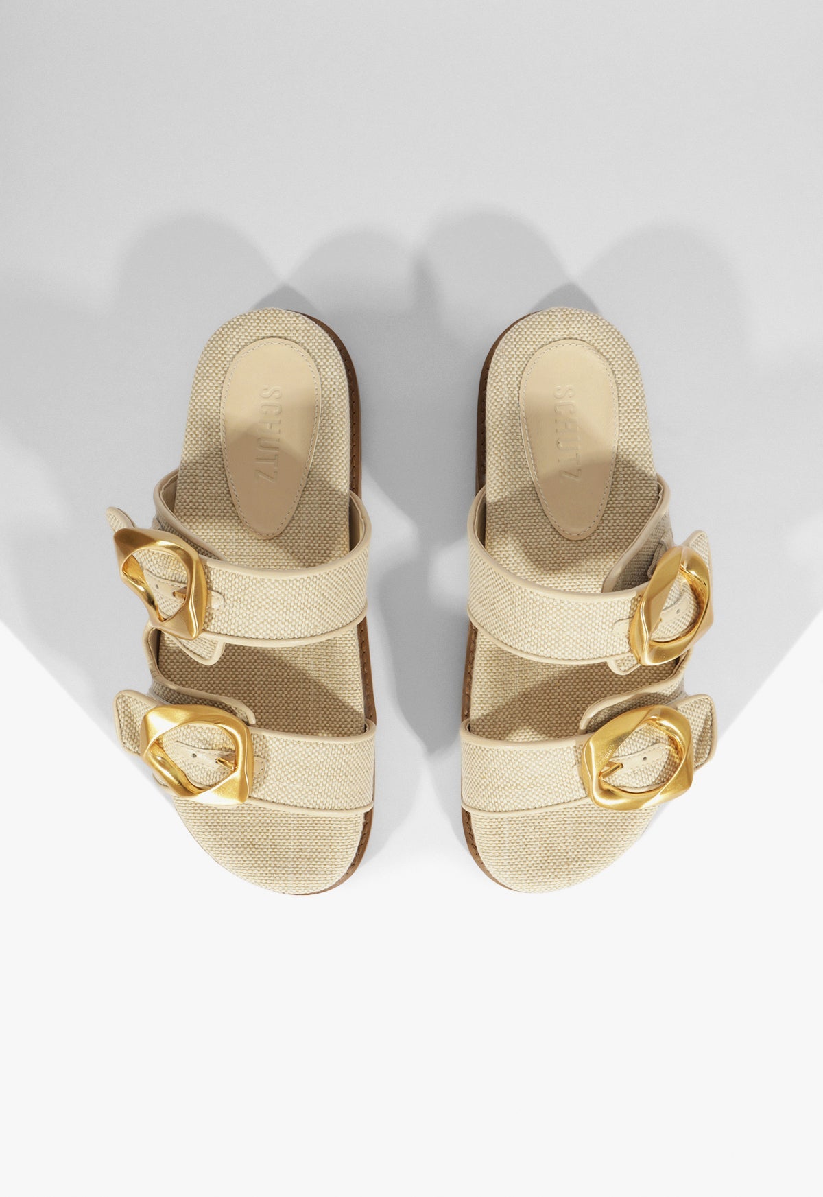 Olga Beige Linen Sporty Sandal SPRING 25 - Schutz Shoes