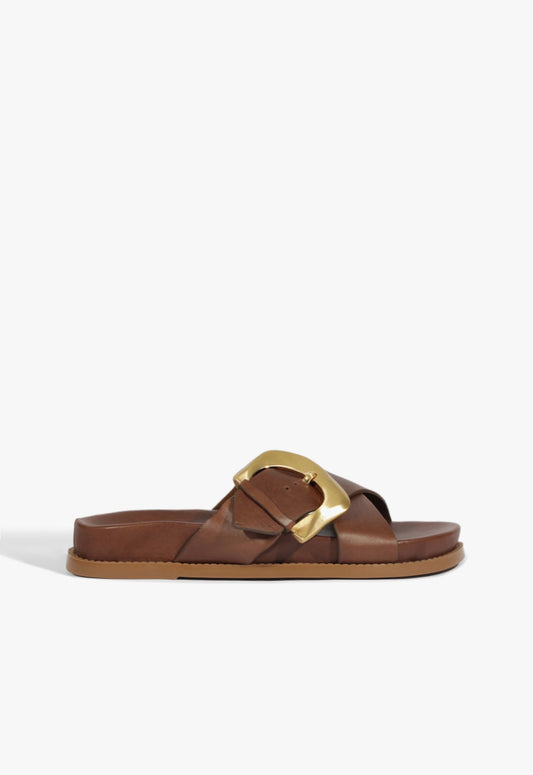 Lois Brown Sporty Sandal HIGH SUMMER 25 5 Pecan Brown Leather - Schutz Shoes