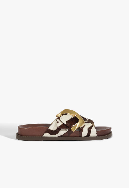 Lois Animal Print Sporty Sandal HIGH SUMMER 25 5 Off Brown Hair Calf - Schutz Shoes