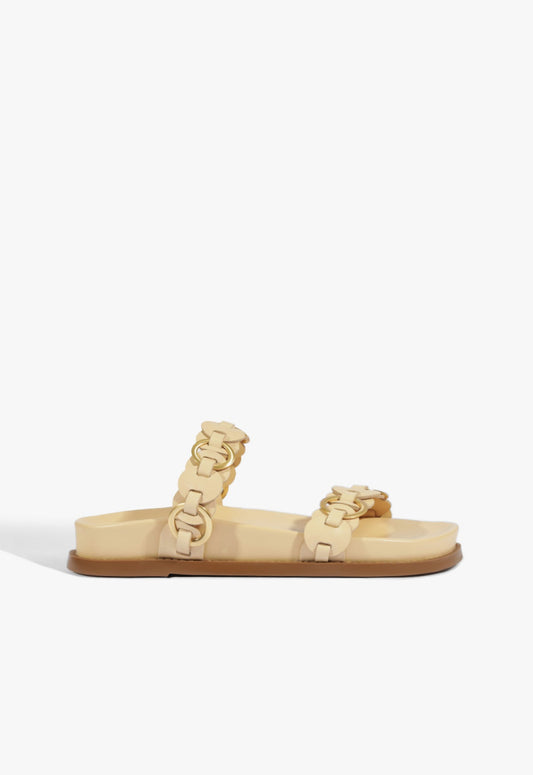 Selina Beige Leather Sporty Sandal HIGH SUMMER 25 5 Natural Nibs Leather - Schutz Shoes