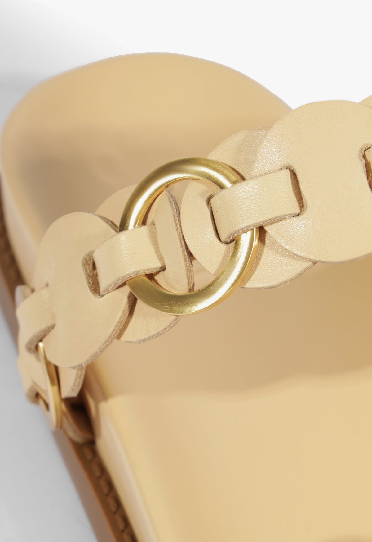 Selina Beige Leather Sporty Sandal HIGH SUMMER 25 - Schutz Shoes