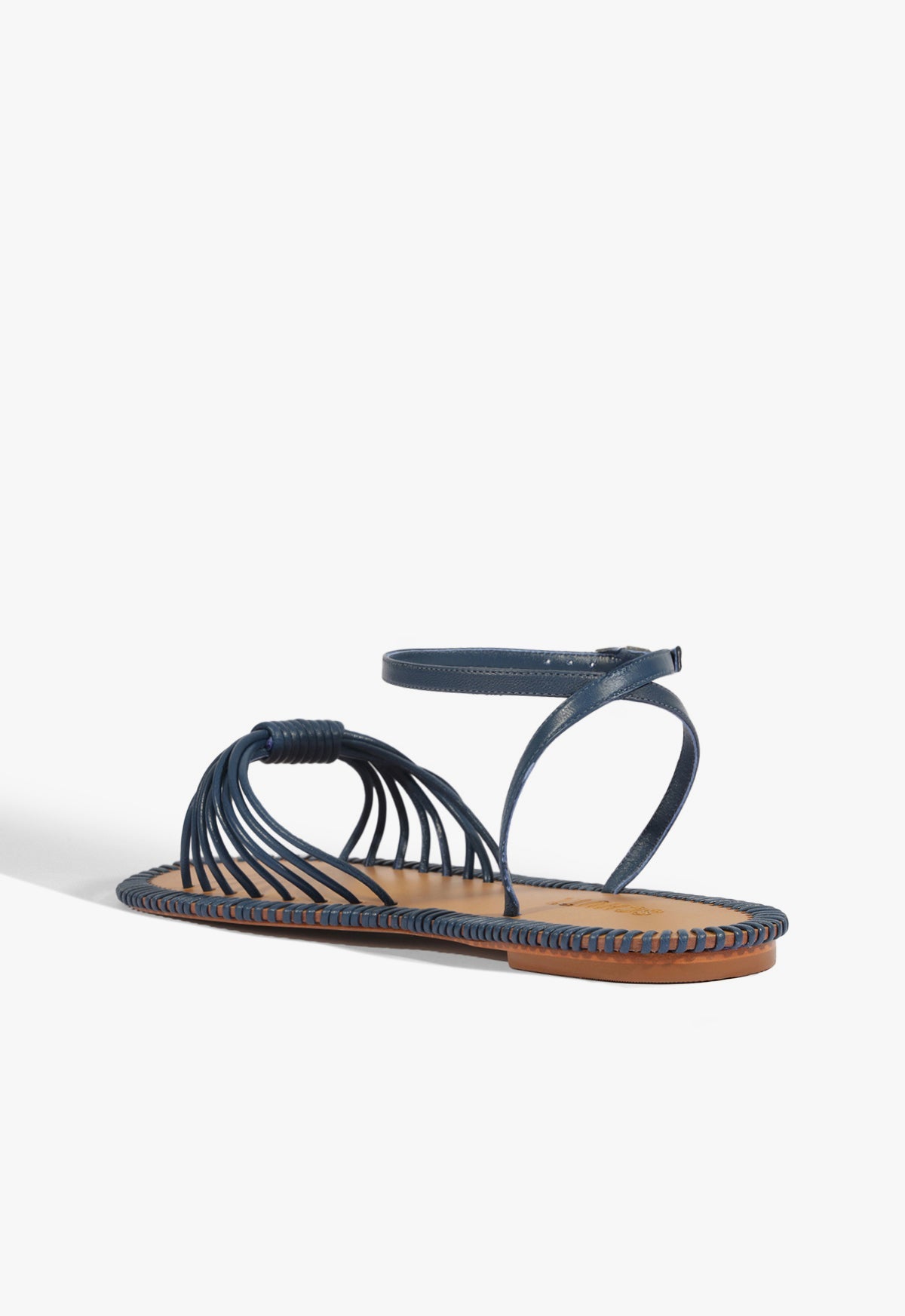 Livia Blue Leather Flat Sandal SUMMER 25 - Schutz Shoes