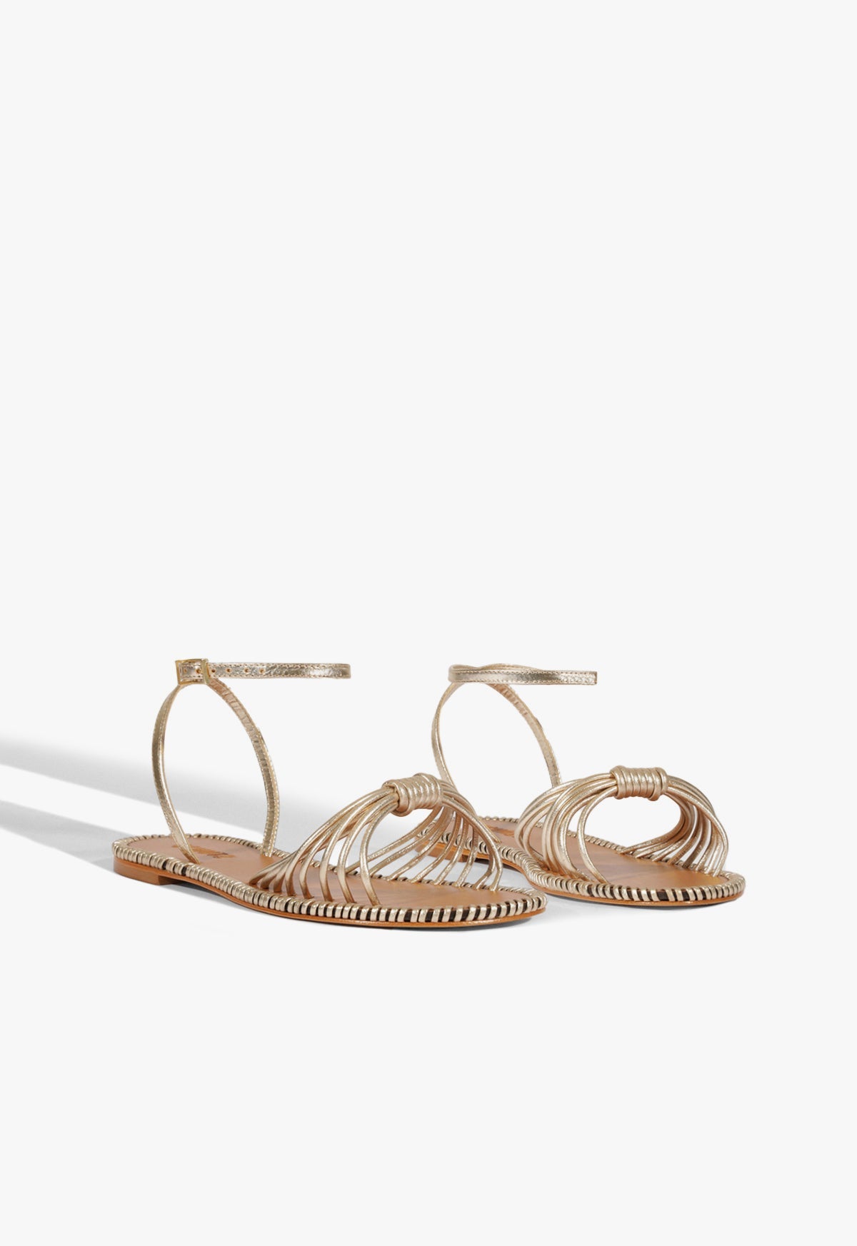 Livia Gold Leather Flat Sandal SUMMER 25 - Schutz Shoes