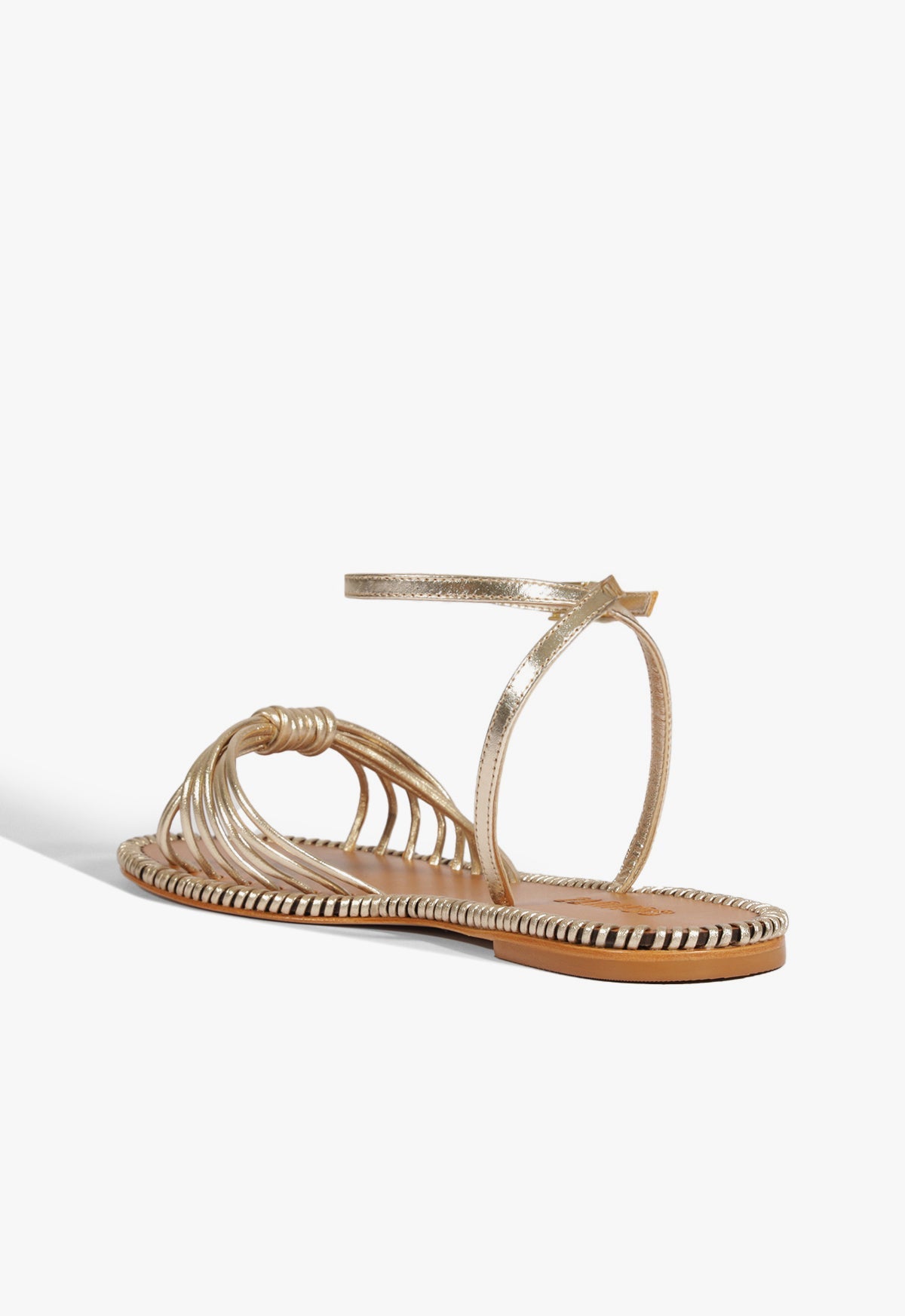 Livia Gold Leather Flat Sandal SUMMER 25 - Schutz Shoes