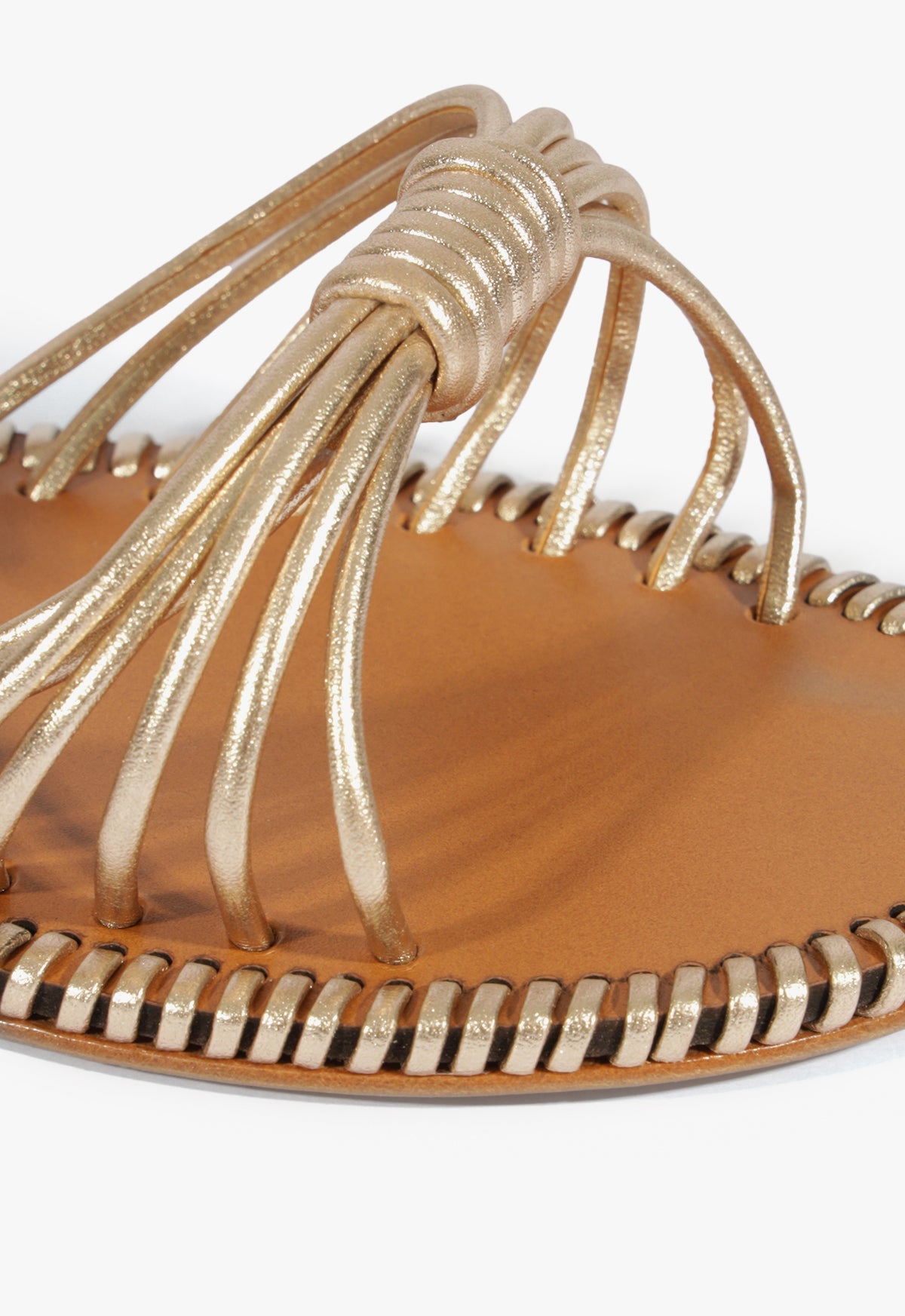 Livia Gold Leather Flat Sandal SUMMER 25 - Schutz Shoes