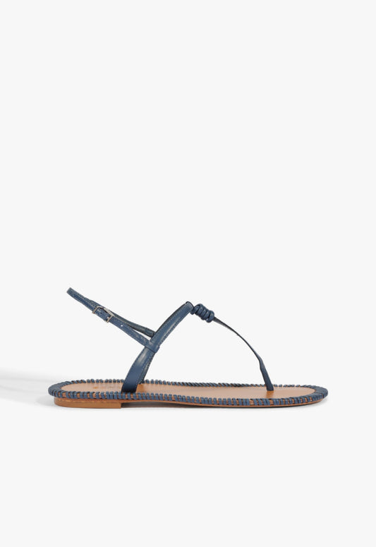 Elsha Sewing Sandal SUMMER 25 5 Blue Leather - Schutz Shoes