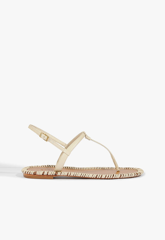 Elsha Sewing Sandal SUMMER 25 5 Beige Leather - Schutz Shoes