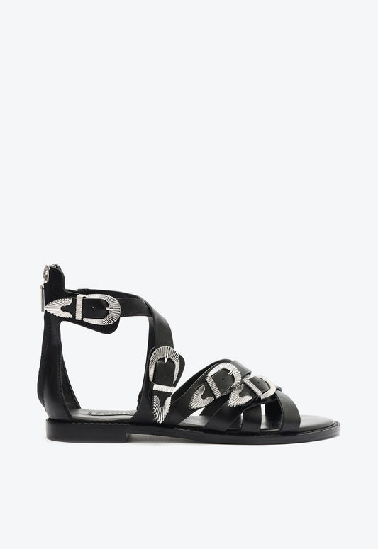 Harper Leather Sandal PRE FALL 24 5 Black Atanado Leather - Schutz Shoes