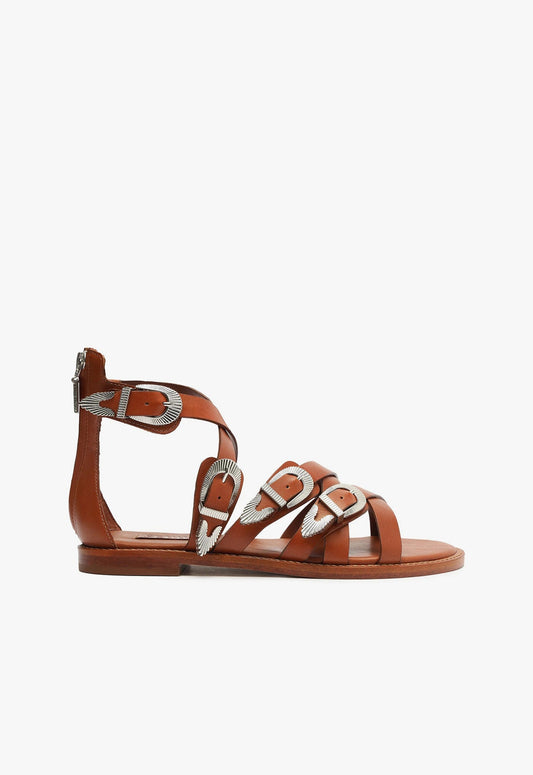 Harper Leather Sandal PRE FALL 24 5 Brown Atanado Leather - Schutz Shoes
