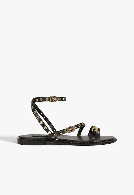 Annete Black Leather Sandal SPRING 25 5 Black Leather - Schutz Shoes