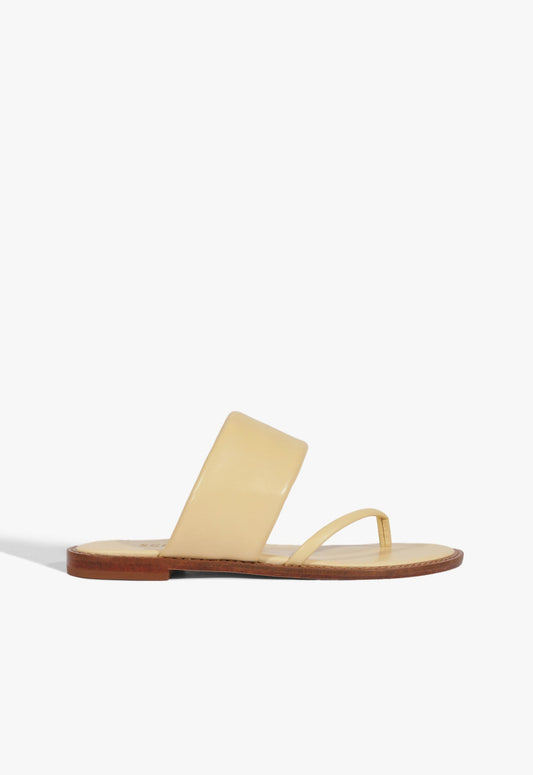 Alba Flat Sandal SPRING 25 5 Beige Leather - Schutz Shoes