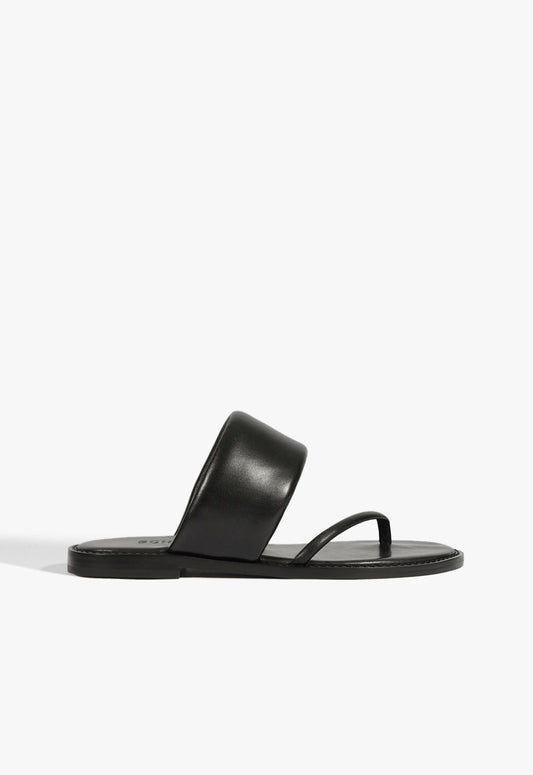 Alba Flat Sandal SPRING 25 5 Black Leather - Schutz Shoes