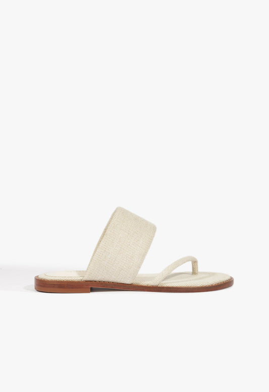 Alba Flat Sandal SPRING 25 5 Beige Fabric - Schutz Shoes