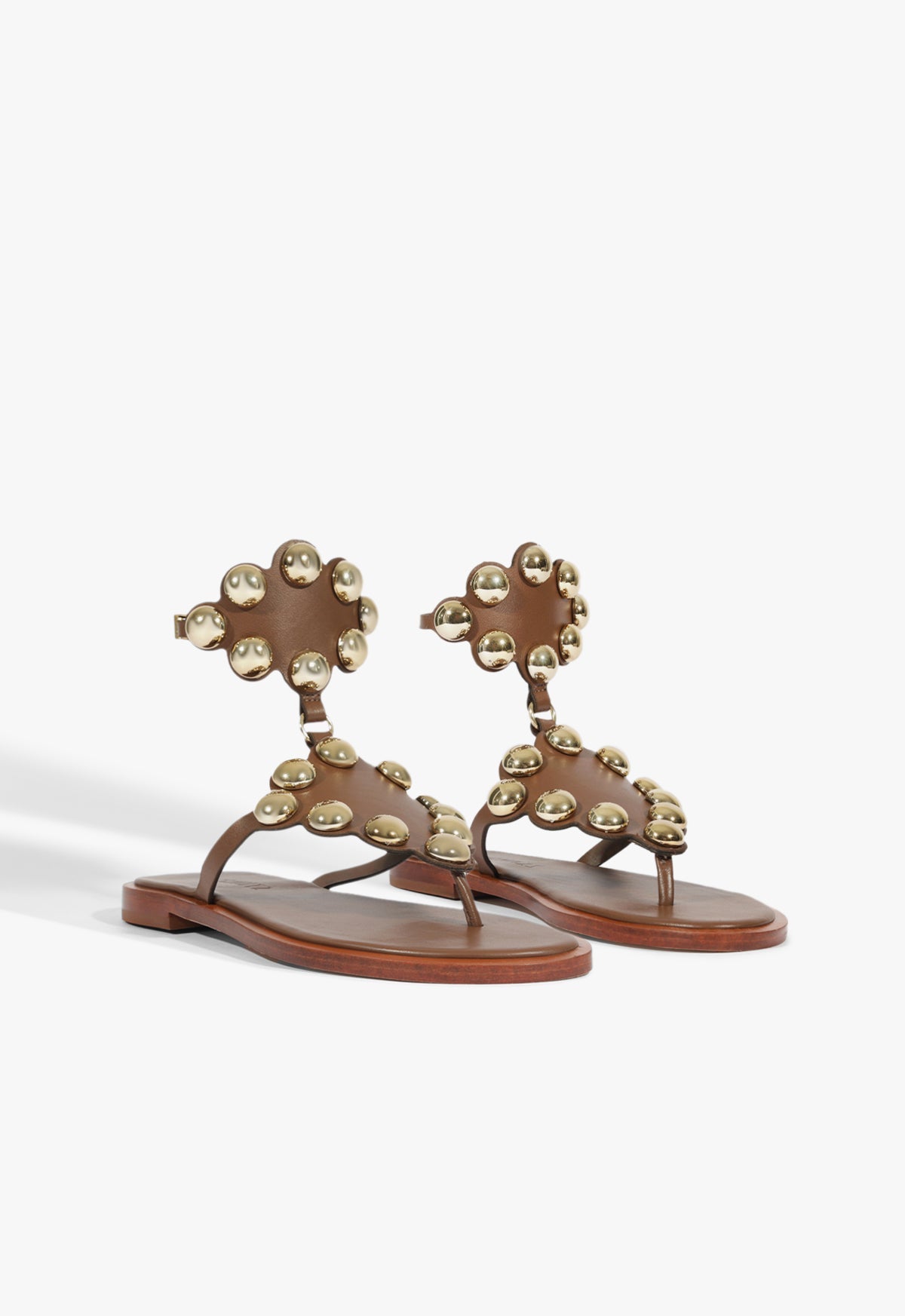Mist Brown Leather Flat Sandal HIGH SUMMER 25 - Schutz Shoes