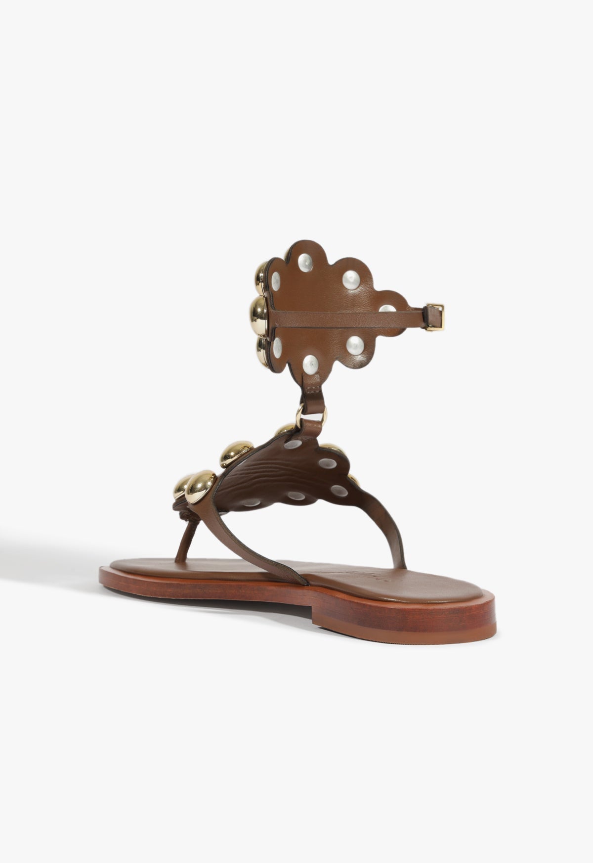 Mist Brown Leather Flat Sandal HIGH SUMMER 25 - Schutz Shoes