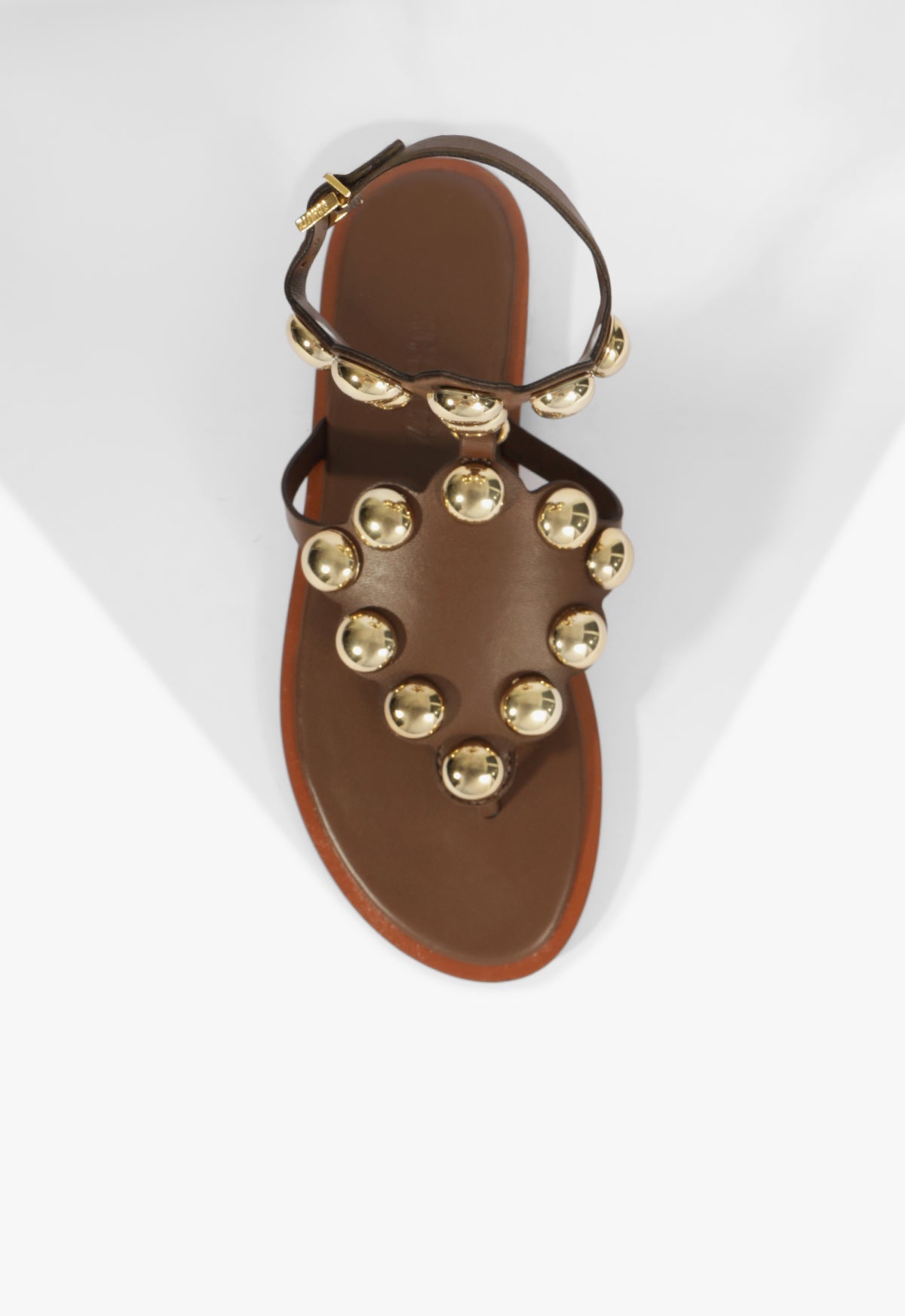 Mist Brown Leather Flat Sandal HIGH SUMMER 25 - Schutz Shoes