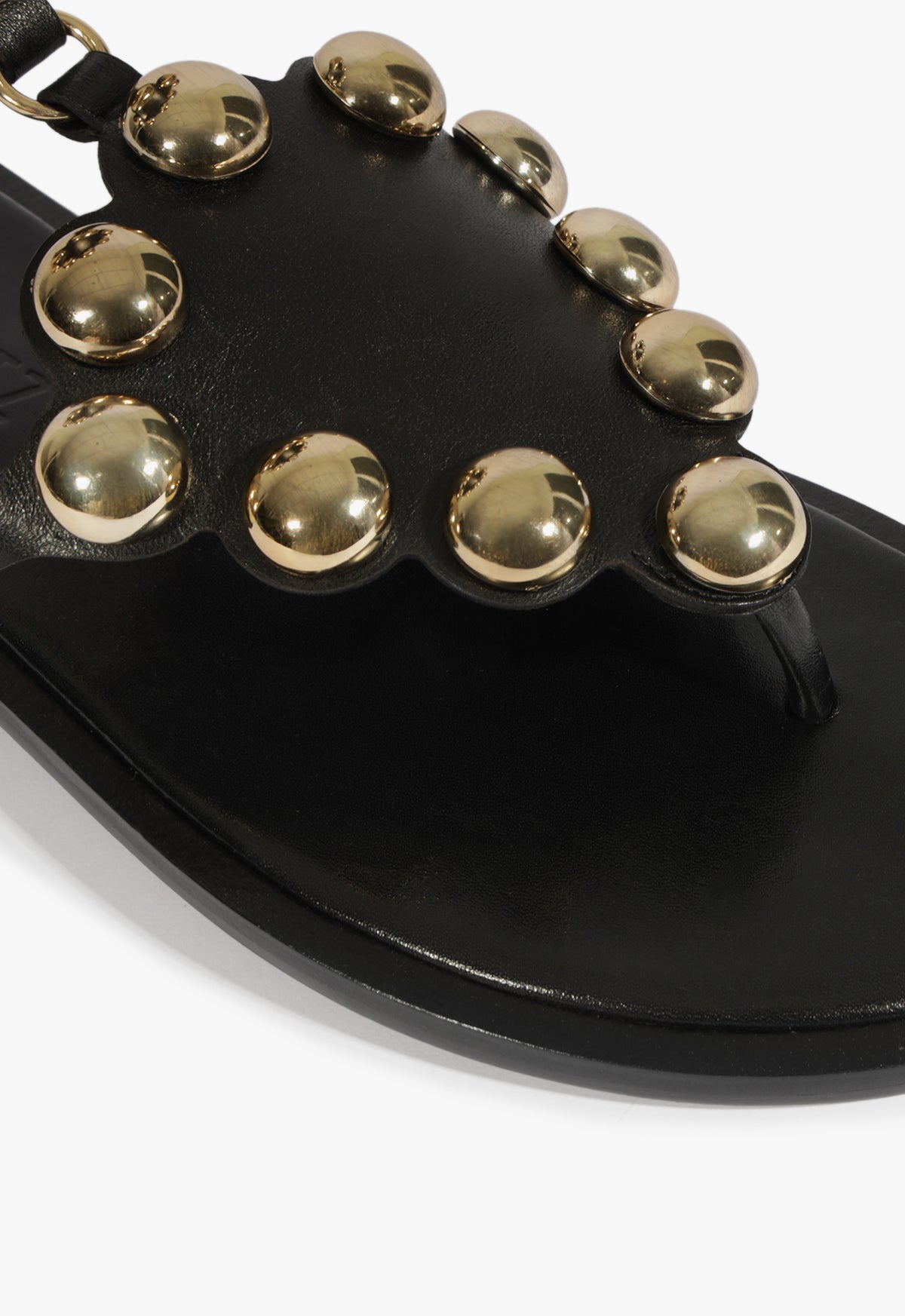Mist Black Leather Flat Sandal HIGH SUMMER 25 - Schutz Shoes