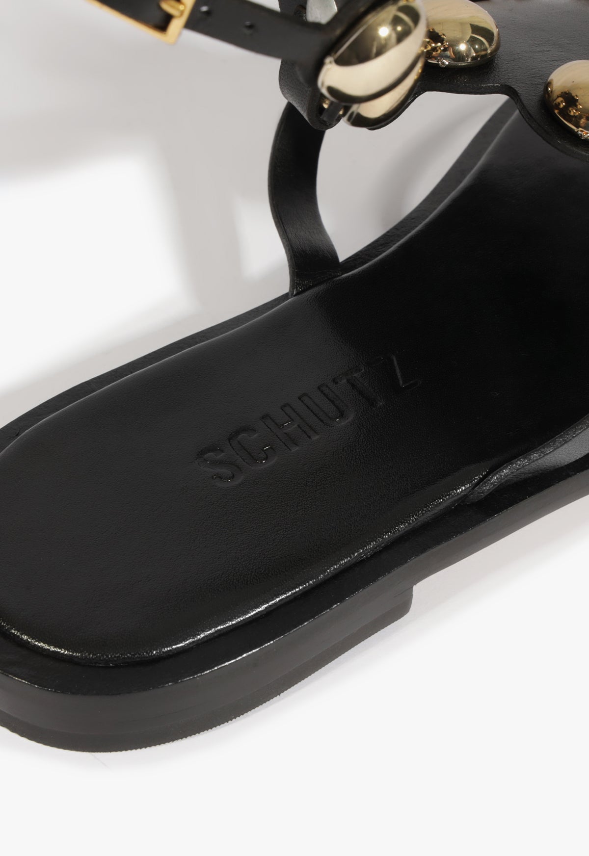 Mist Black Leather Flat Sandal HIGH SUMMER 25 - Schutz Shoes
