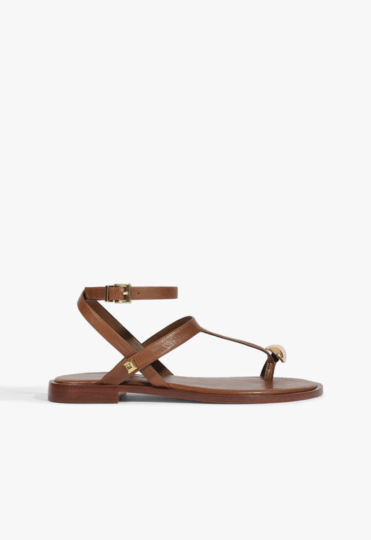 Elysa Lace Sandal HIGH SUMMER 25 5 Pecan Brown Leather - Schutz Shoes