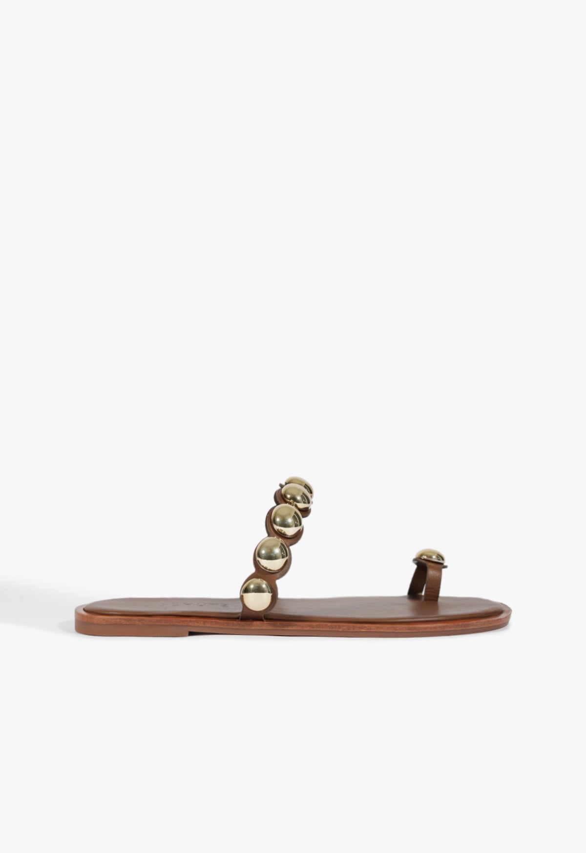 Romy Brown Leather Flat Sandal HIGH SUMMER 25 5 Pecan Brown Leather - Schutz Shoes