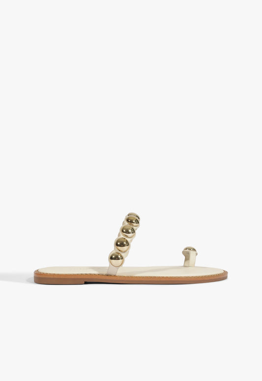 Romy White Leather Flat Sandal HIGH SUMMER 25 5 Sugar White Leather - Schutz Shoes