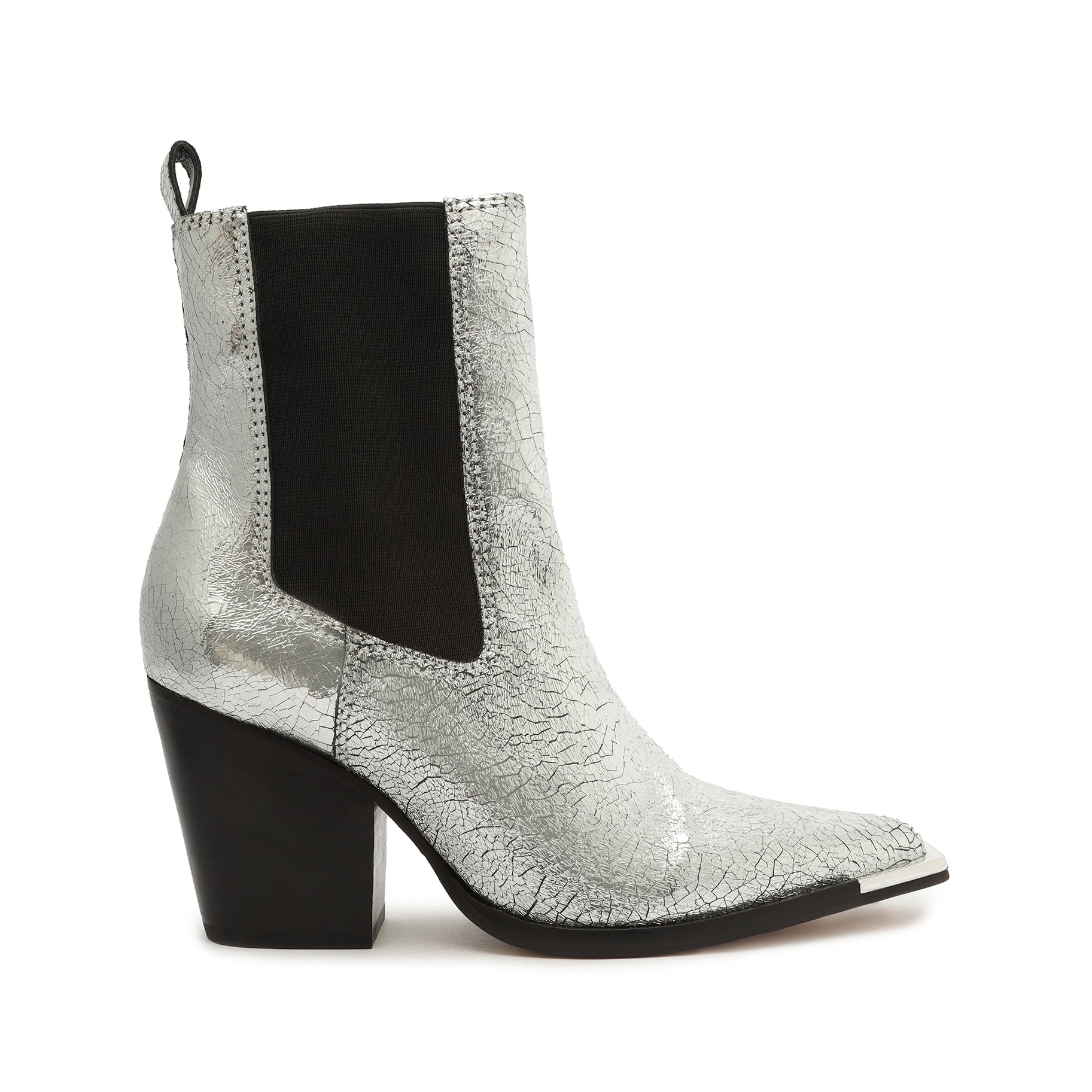 Springsteen Nappa Leather Bootie OLD 5 Silver Nappa Leather - Schutz Shoes