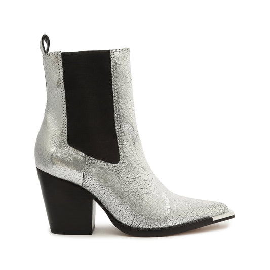 Springsteen Nappa Leather Bootie OLD 5 Silver Nappa Leather - Schutz Shoes