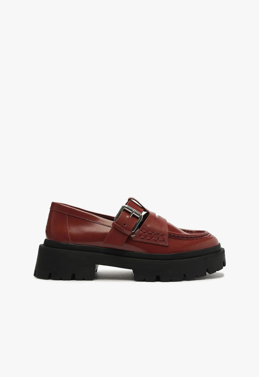 Alana Flat FALL 24 5 Cherry Wine Leather - Schutz Shoes