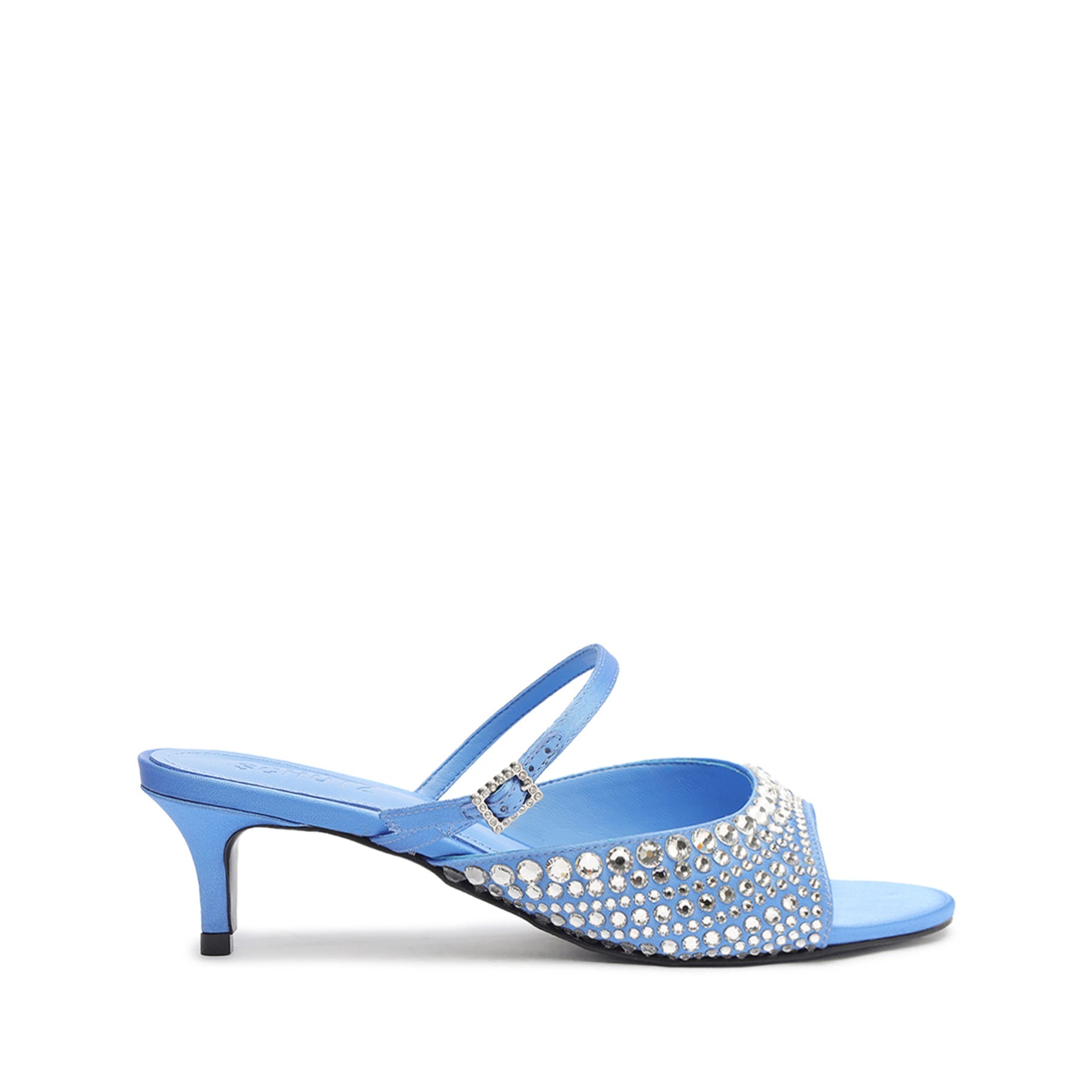 Louise Low Satin Sandal OLD 5 Blue Satin - Schutz Shoes