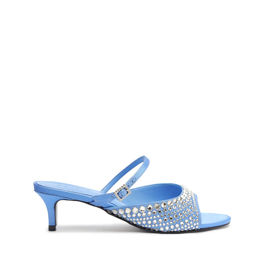 Louise Low Satin Sandal OLD 5 Blue Satin - Schutz Shoes