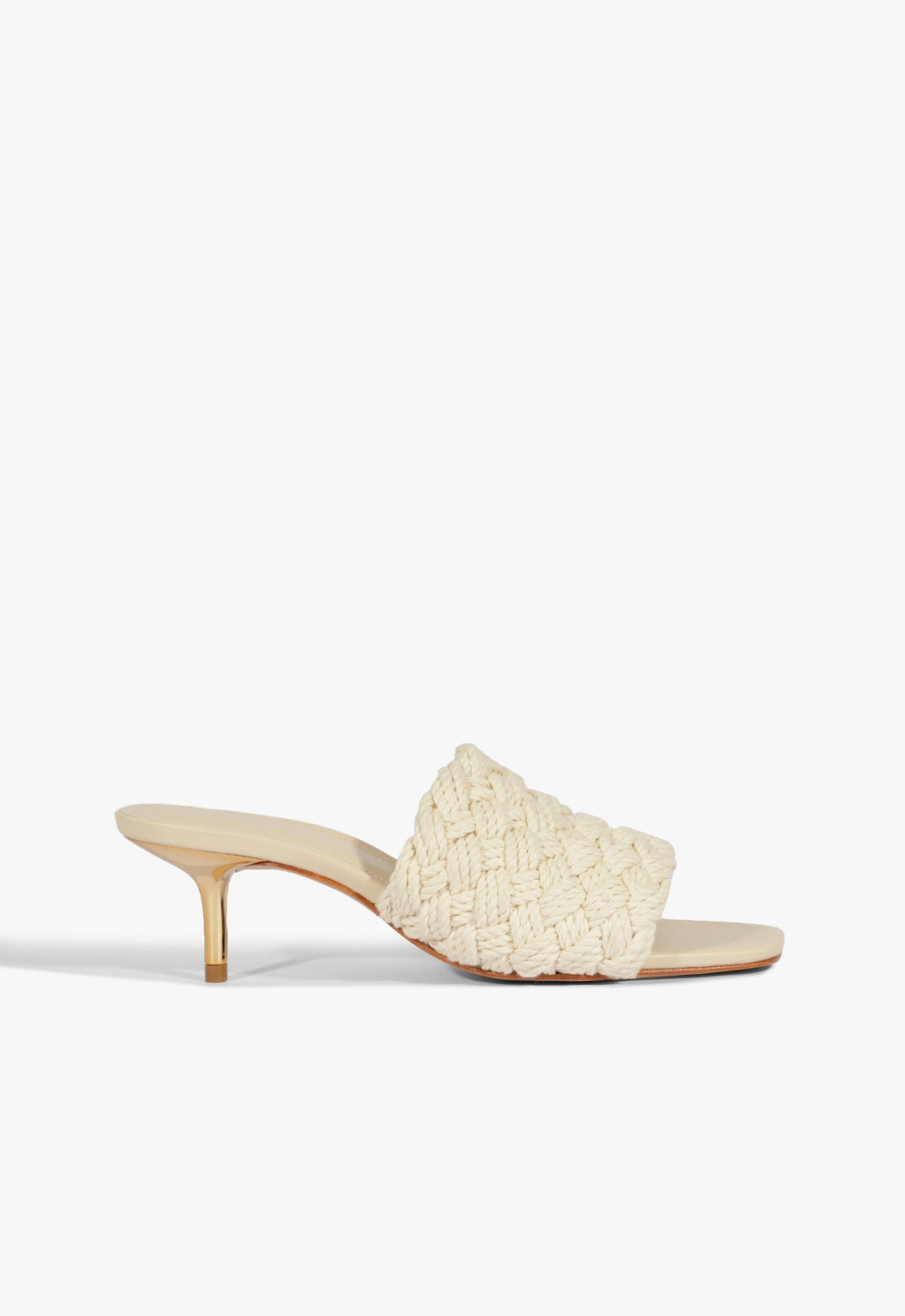 Tiana Mid Raffia Sandal SPRING 25 5 Cru Ivory Raffia - Schutz Shoes