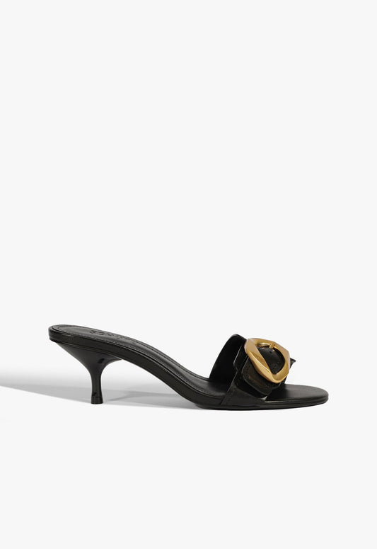Olga Kitten Sandal SPRING 25 5 Black Leather - Schutz Shoes
