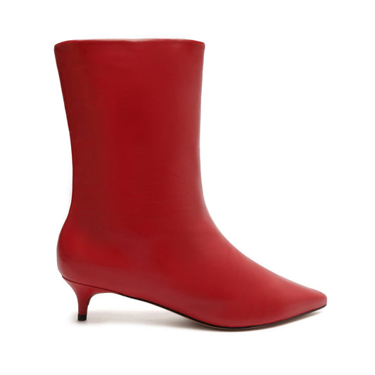 Gail Nappa Leather Bootie OLD 5 Red Nappa Leather - Schutz Shoes