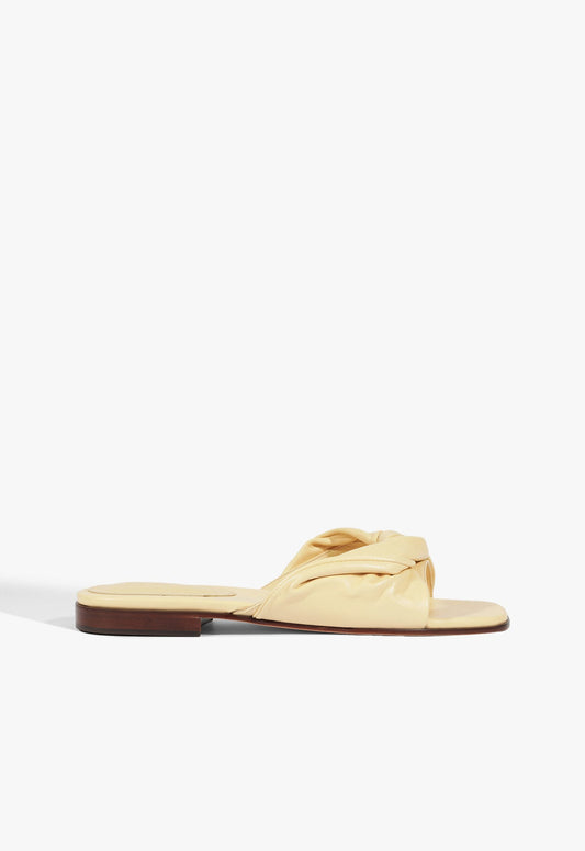Lori Beige Leather Flat Sandal SPRING 25 5 Beige Leather - Schutz Shoes