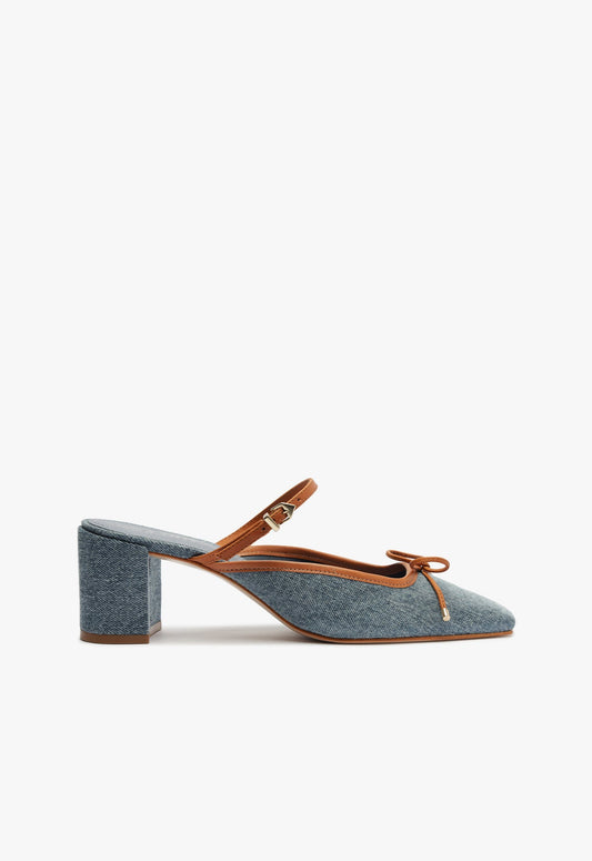 Arissa Block Pump RESORT 25 5 Blue Fabric - Schutz Shoes