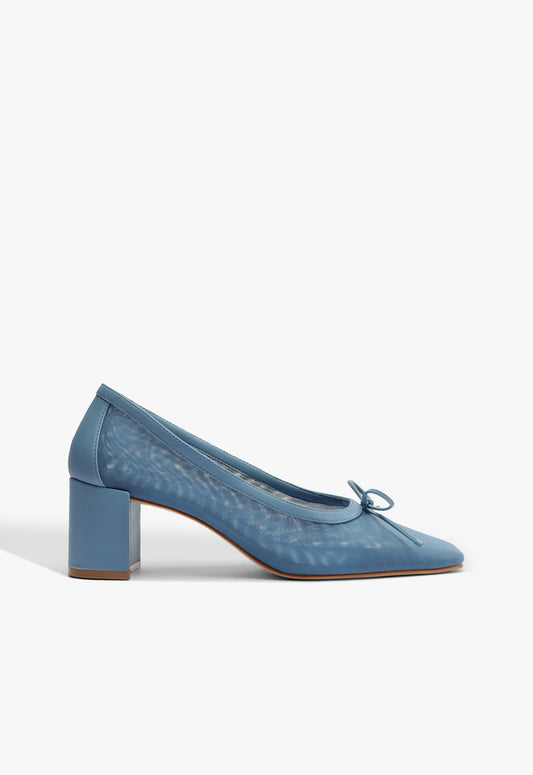 Arissa Block Mesh Fabric Pump RESORT 25 5 Blue Fabric - Schutz Shoes