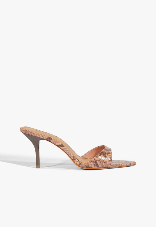Elodie Sandal SPRING 25 5 Smoky Blush Snake - Schutz Shoes
